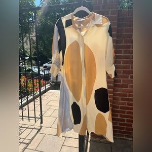 & Other Stories Geometric Print Button Front Shirt Dress.